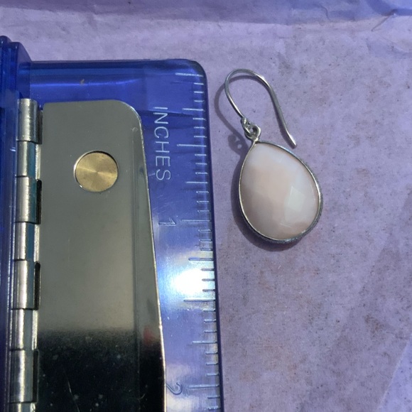 NIB JTV Pink Peruvian Opal Dangle Teardrop 925 Earrings - Picture 5 of 5